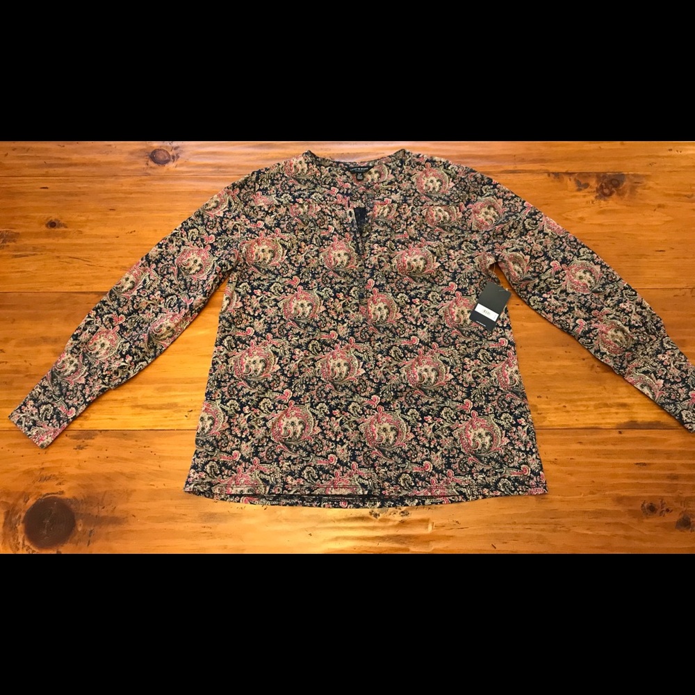 NWT small Lucky Brand long sleeve blouse.